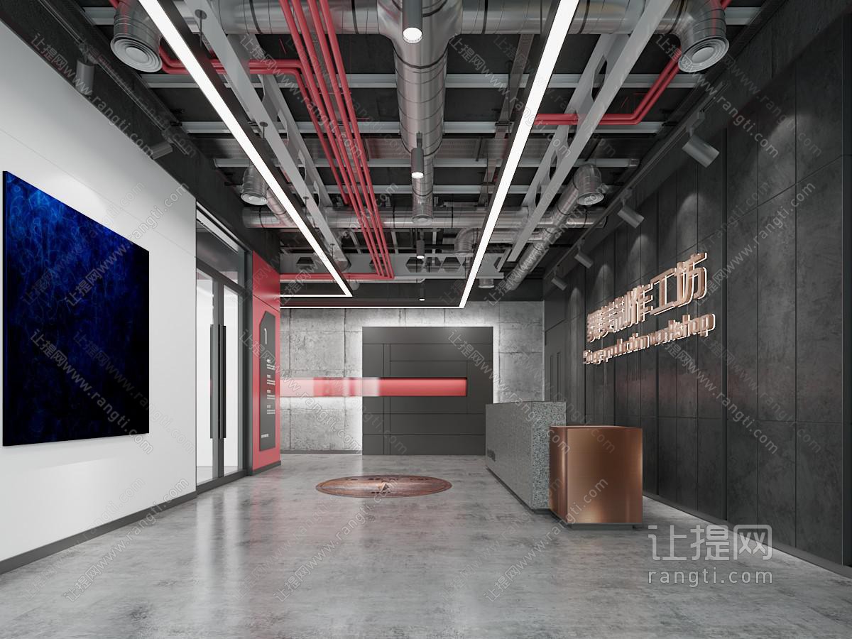 工业风loft公司大堂前台接待