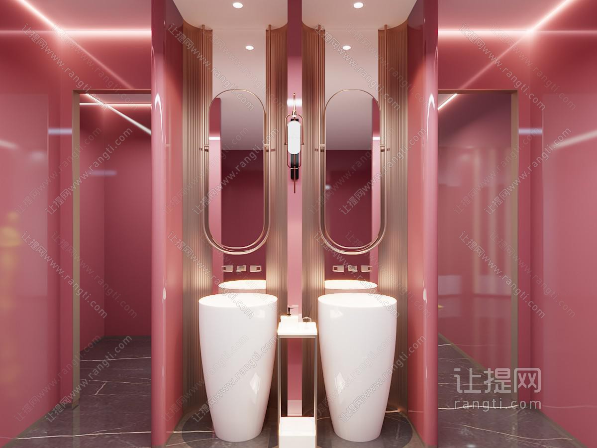 现代轻奢公共洗手间 卫生间