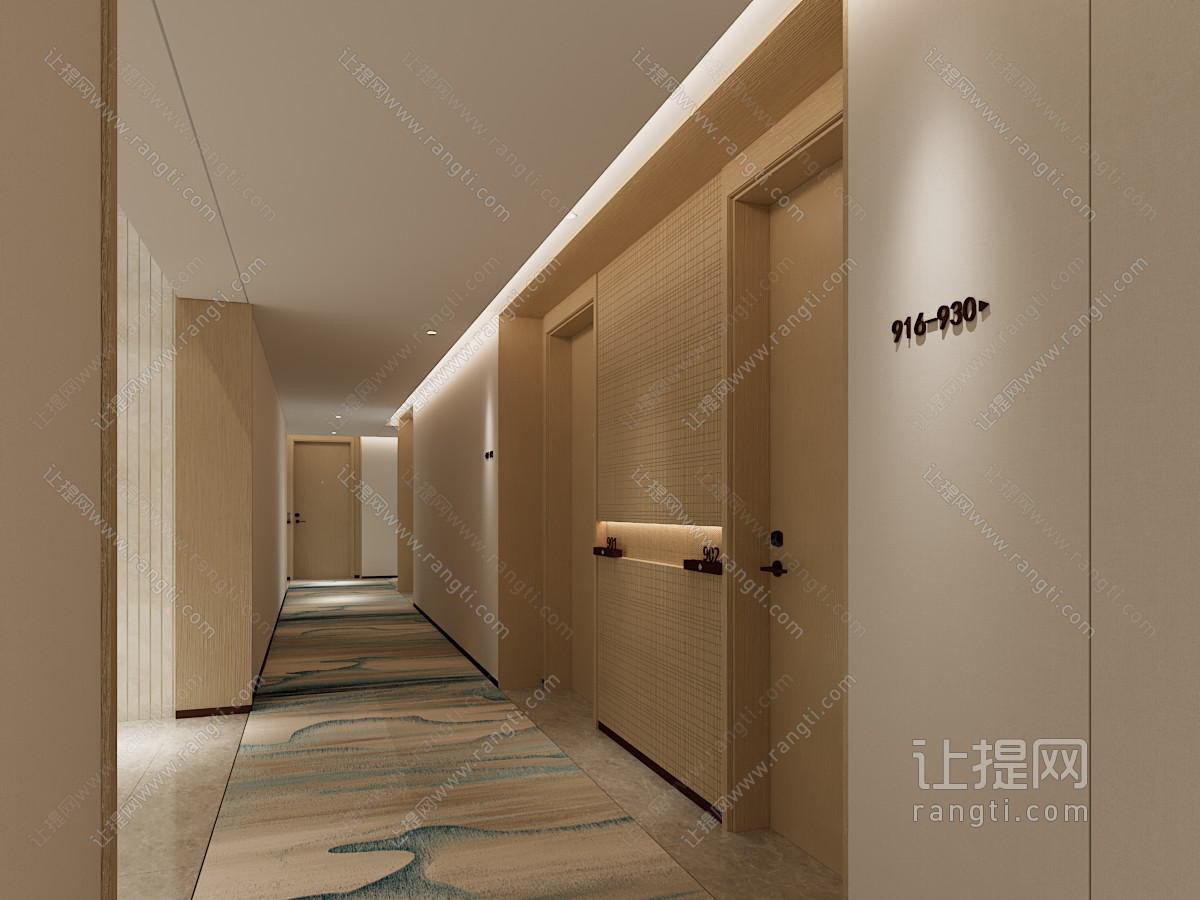 现代酒店走廊过道