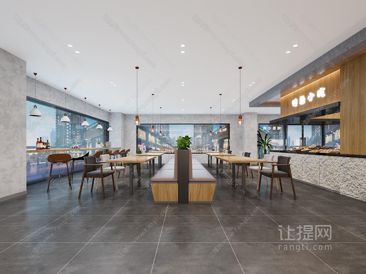现代饭店餐馆就餐区
