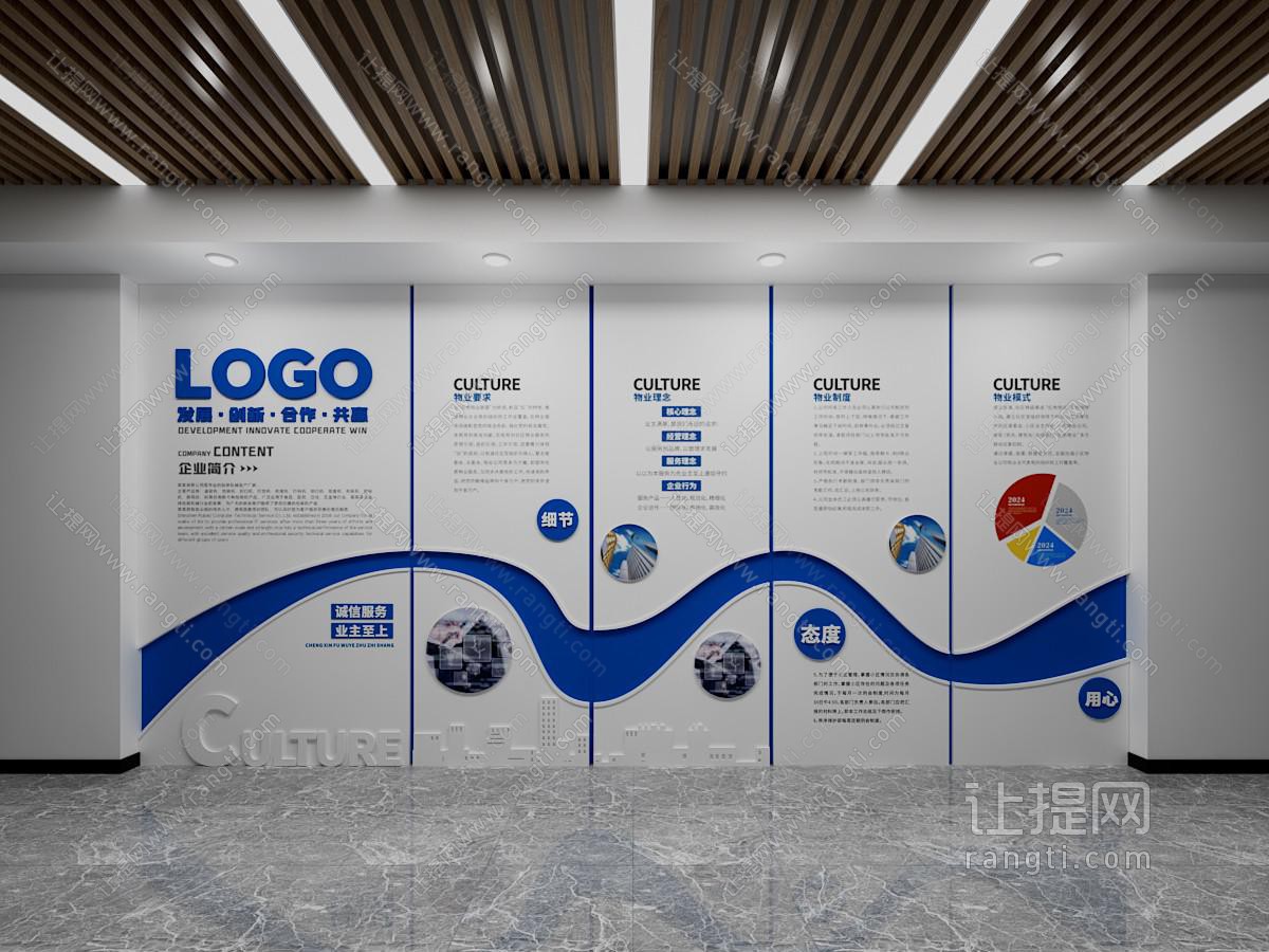 现代企业文化墙 展厅展览
