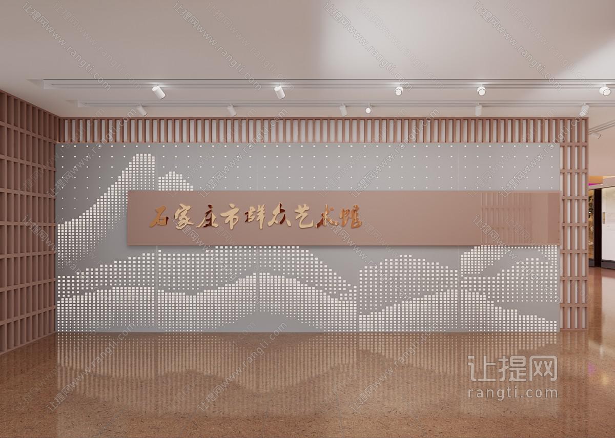 现代文化艺术展厅 文艺背景墙