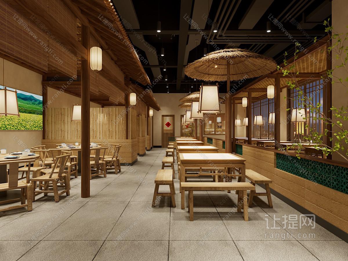 现代民宿饭店餐馆就餐区