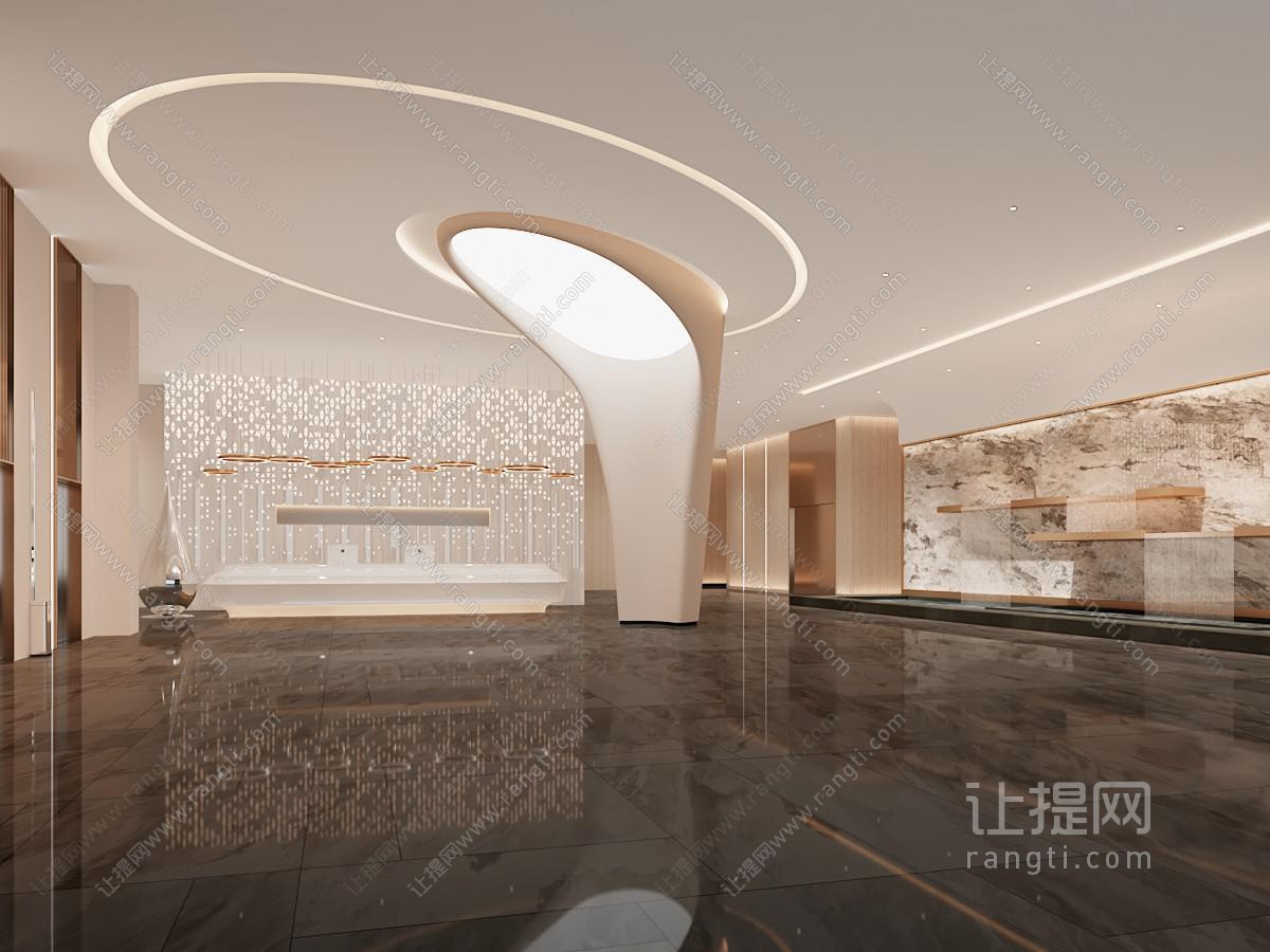 现代大堂前台接待