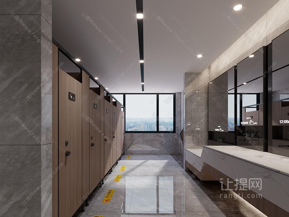 现代公共卫生间 洗手间