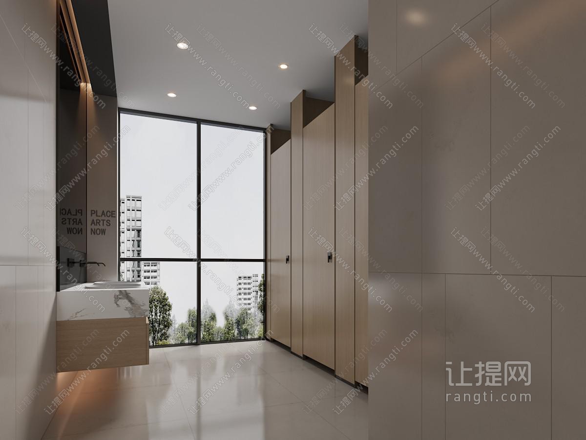 现代公共卫生间 洗手间