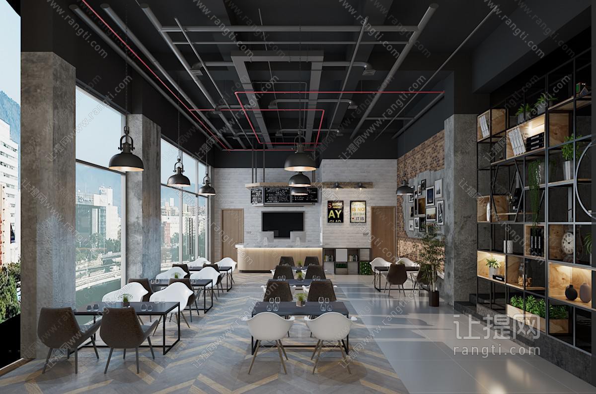 工业风loft饭店餐馆就餐区