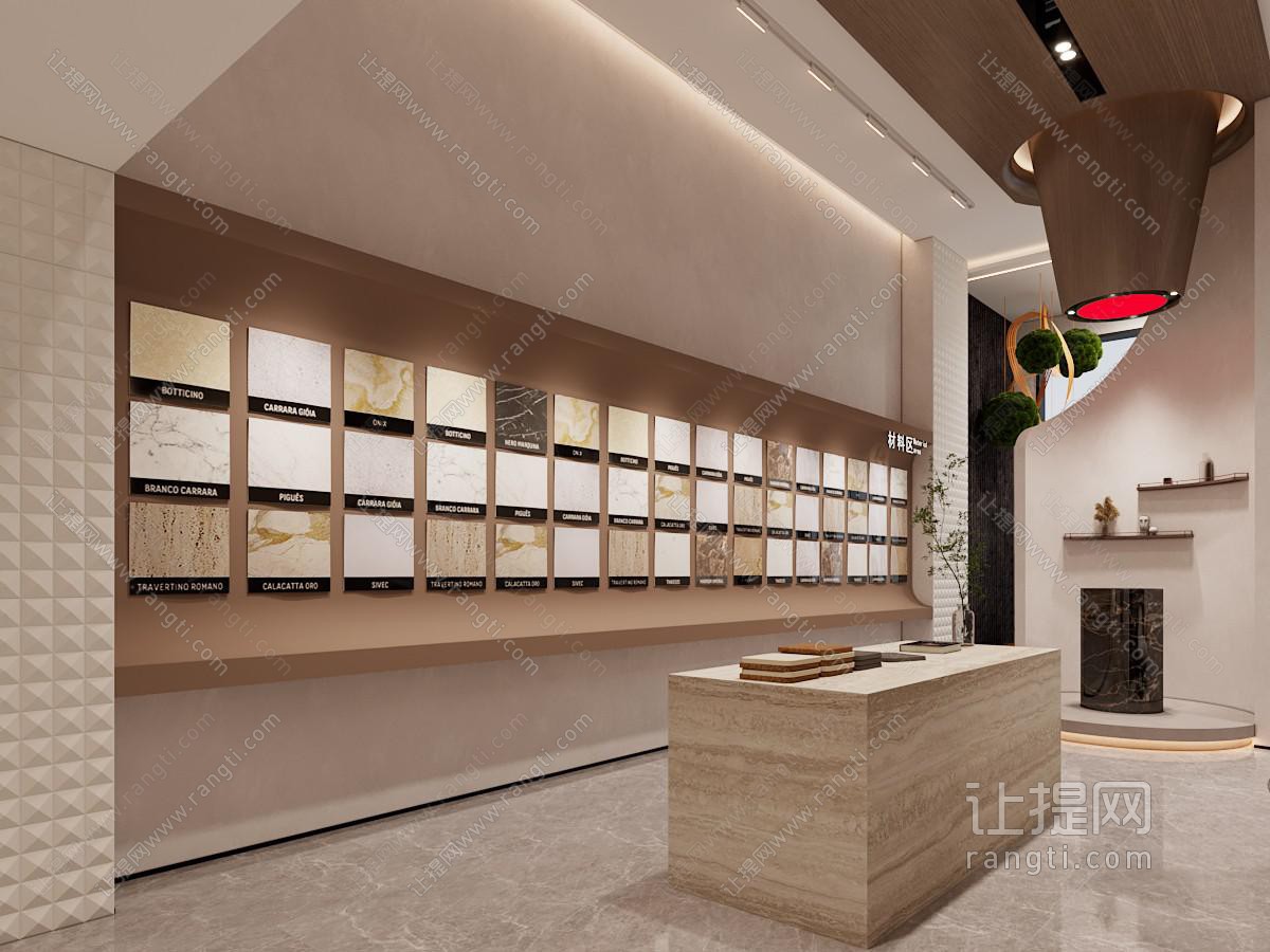 现代石材样板展览墙 建材专卖店