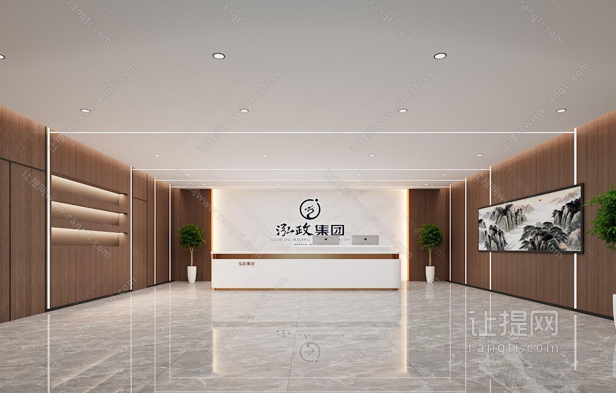 新中式公司大堂前台接待