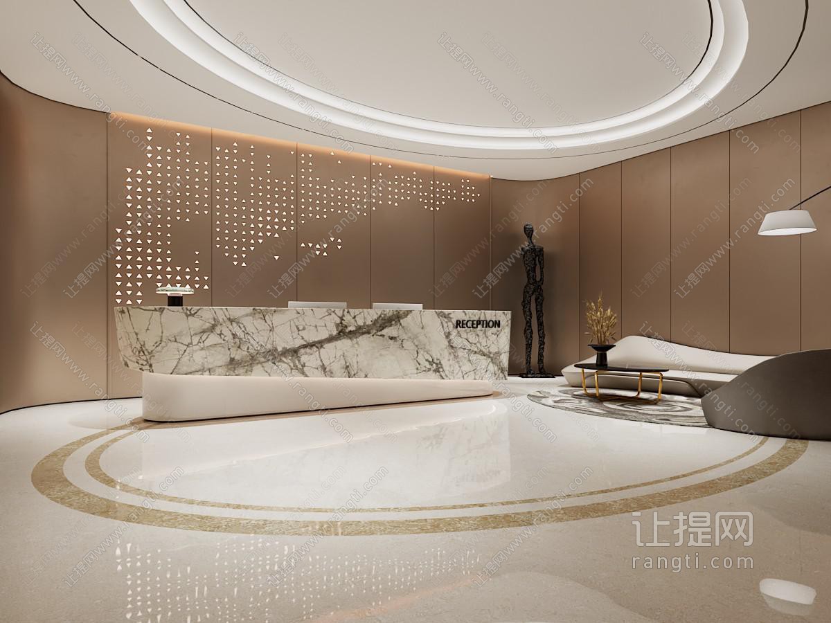 现代大堂前台接待区