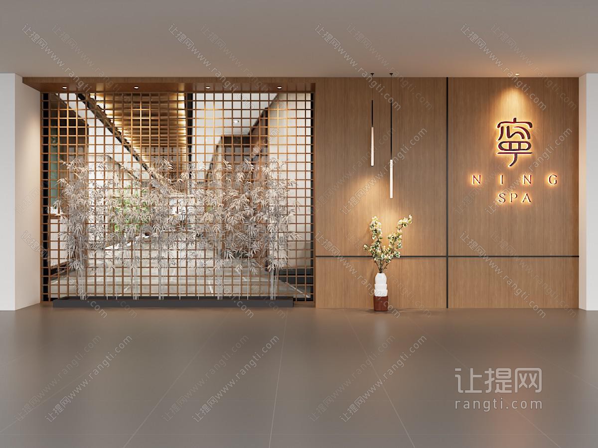 新中式spa会所大厅