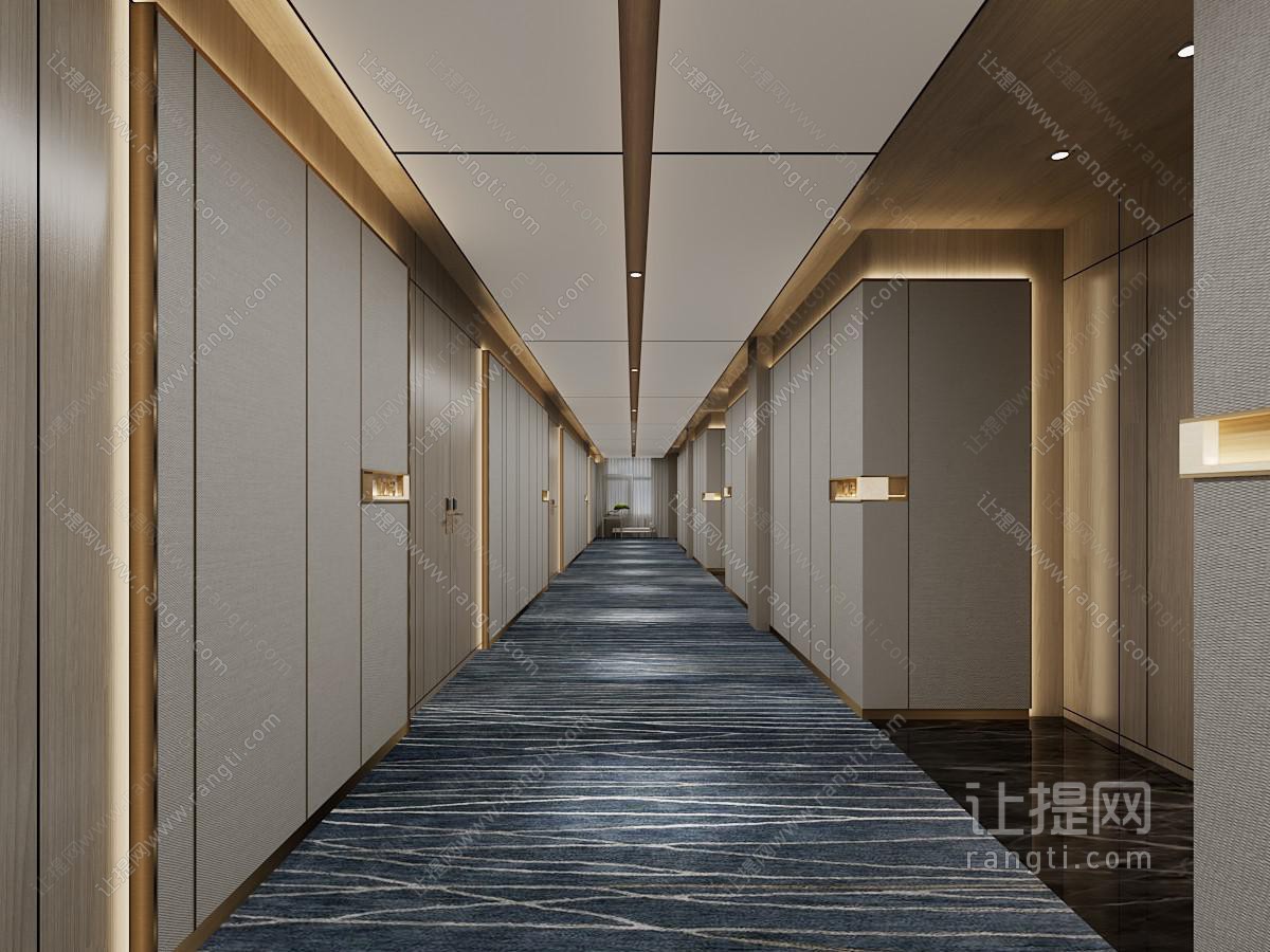 新中式酒店走廊过道