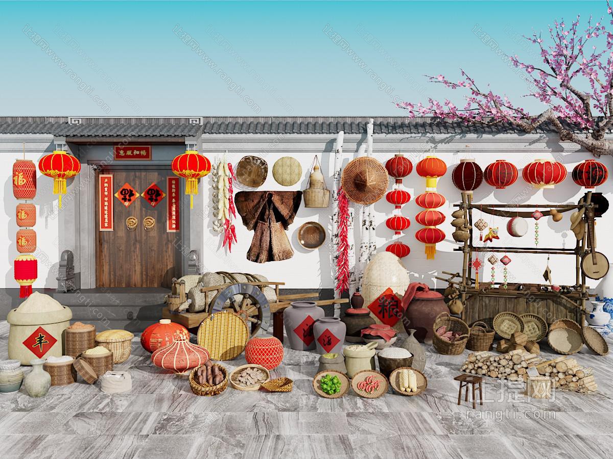 新中式农产品农具展厅展览
