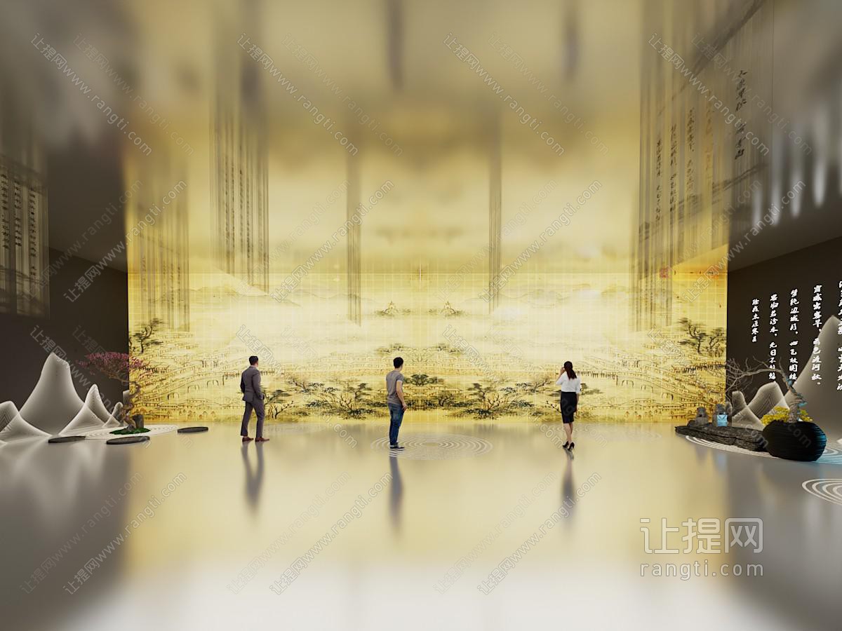 新中式历史序厅展厅大幕