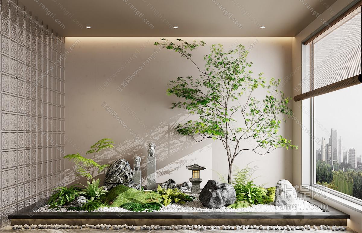 新中式室内景观园艺小品