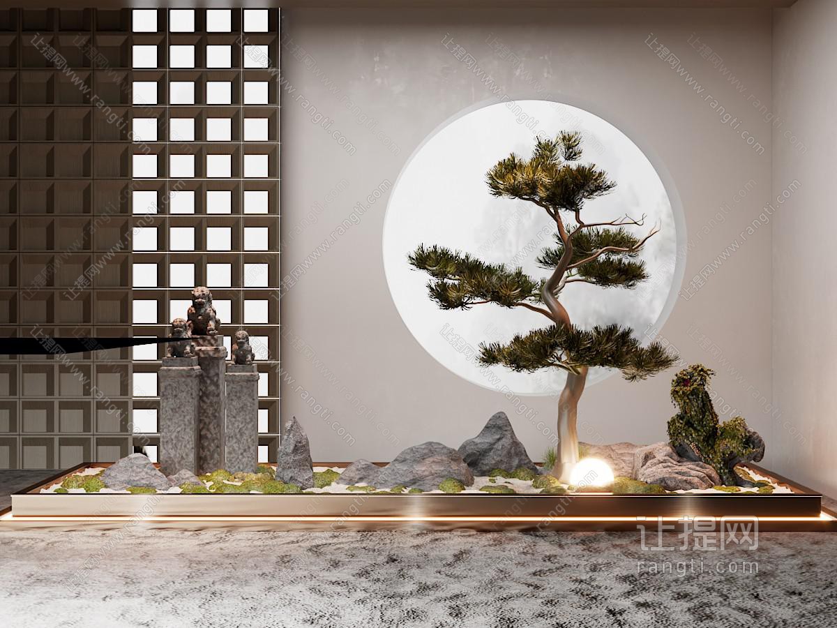 新中式室内景观园艺小品