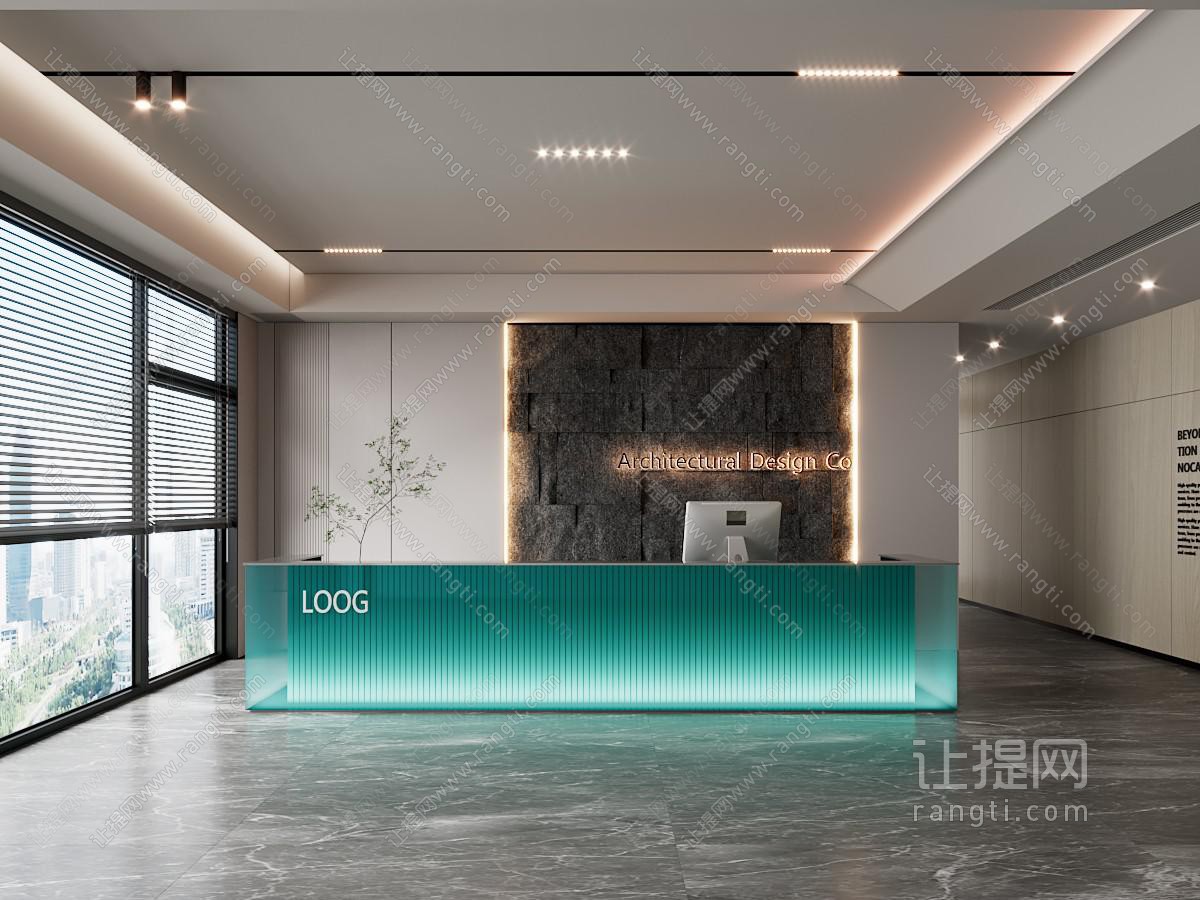 现代公司大厅前台接待