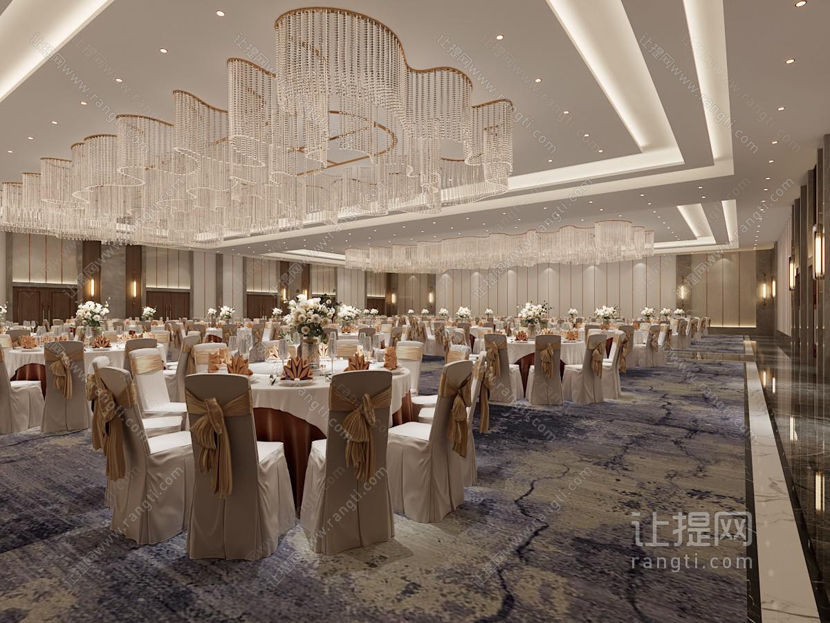现代酒店婚庆宴客厅 就餐区