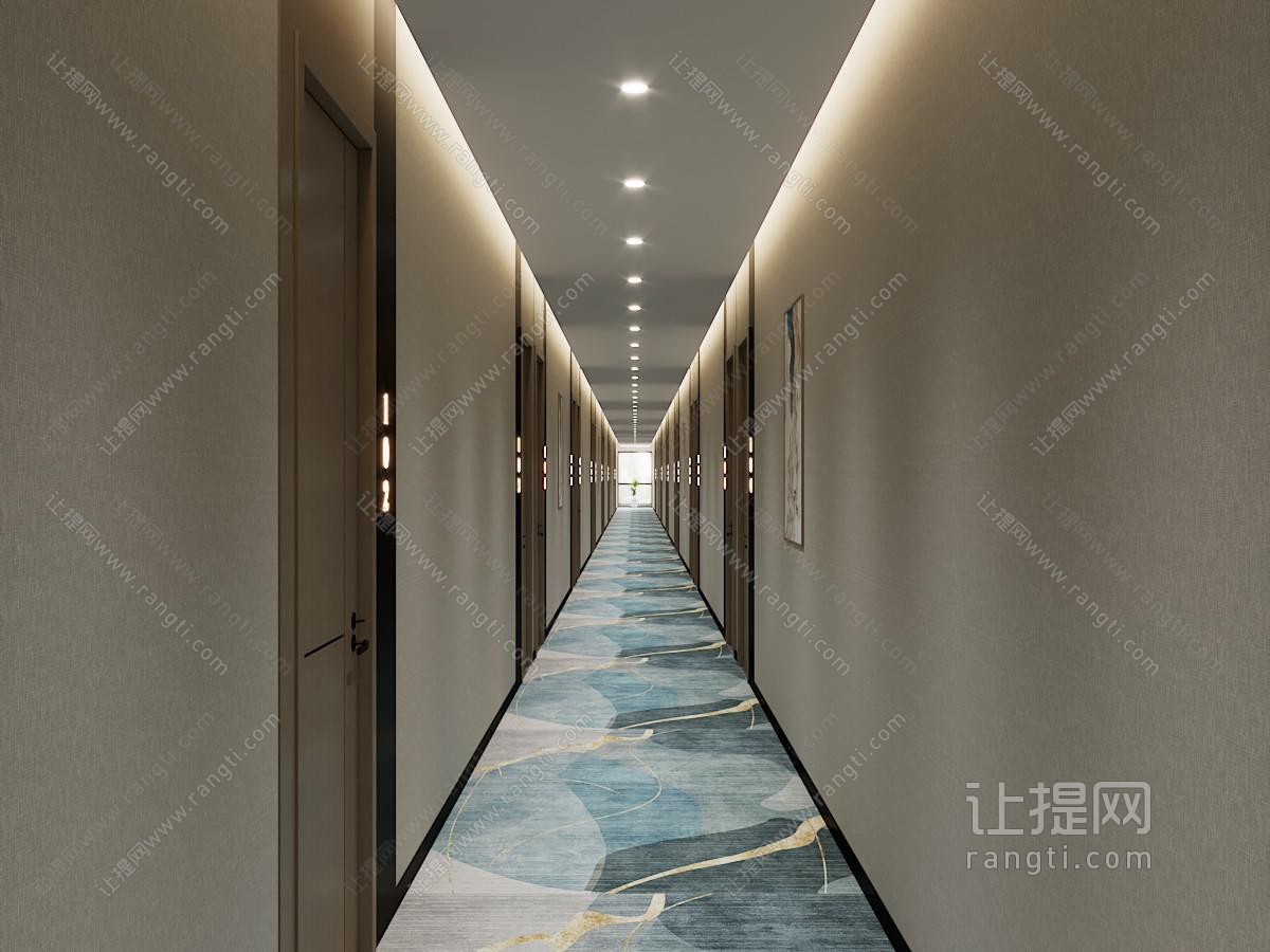 新中式酒店走廊过道