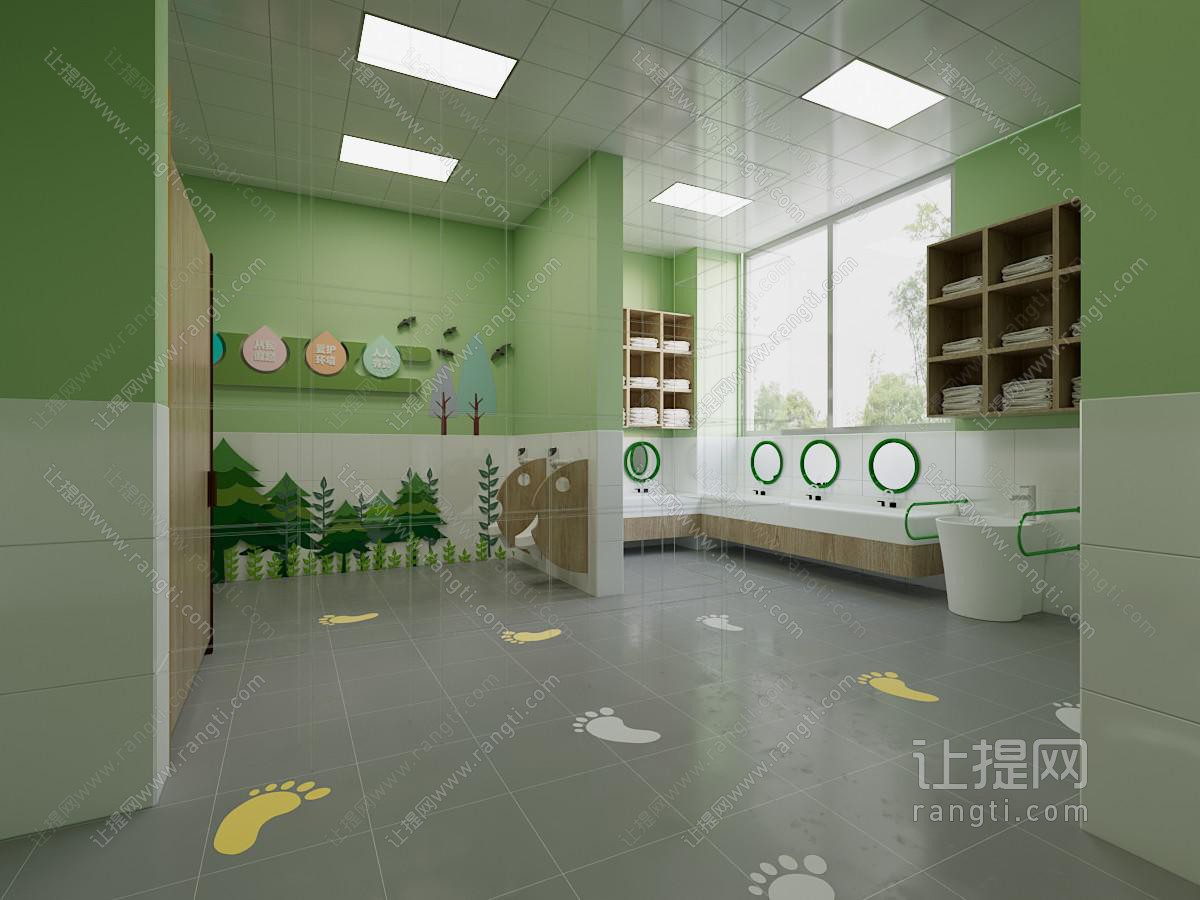 现代幼儿园卫生间 洗手间
