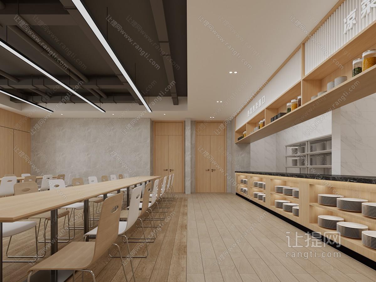 现代原木风饭店餐馆 自助餐厅