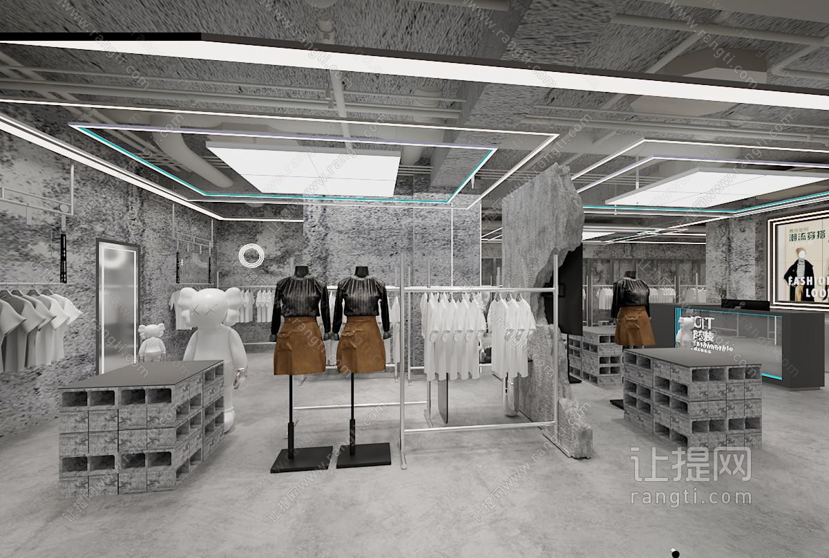 工业风loft女装专卖店 服装店