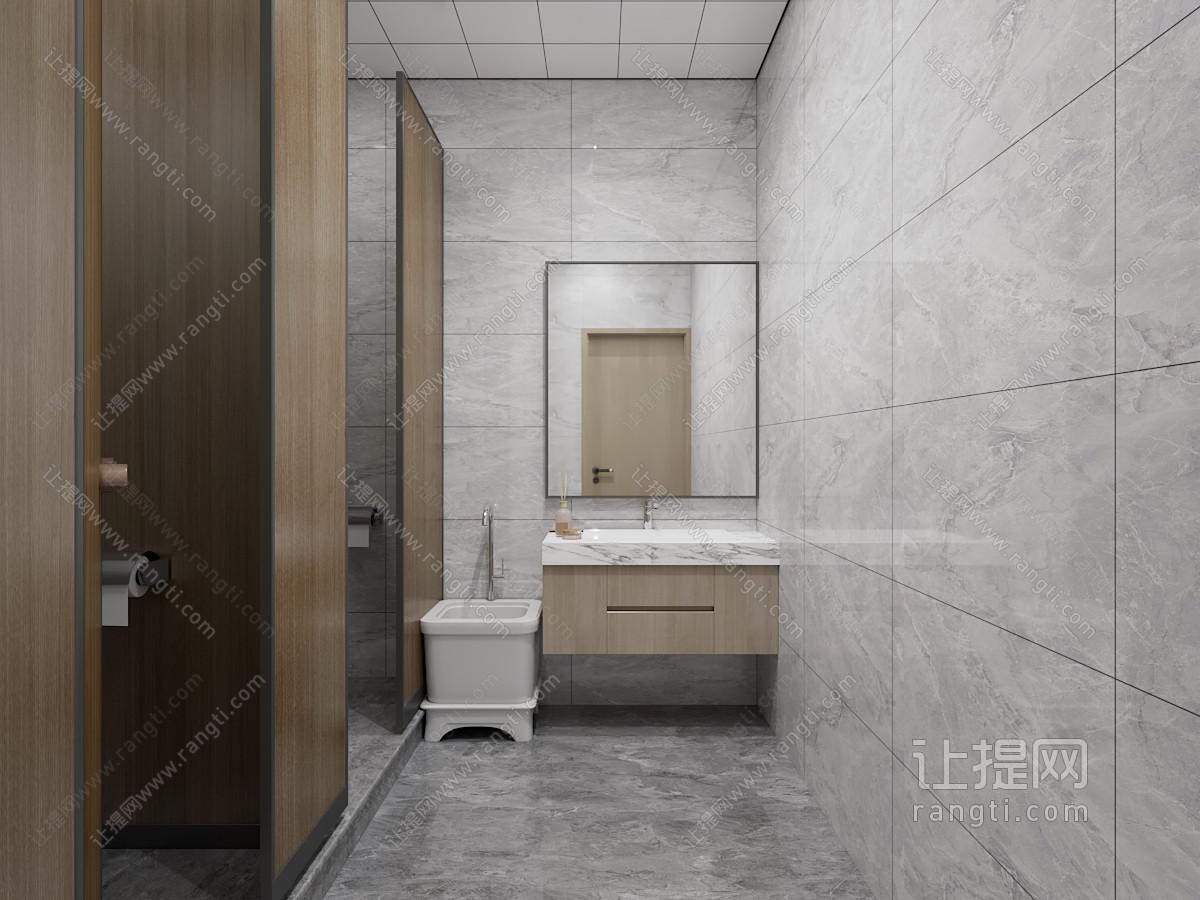 现代公共卫生间 洗手间