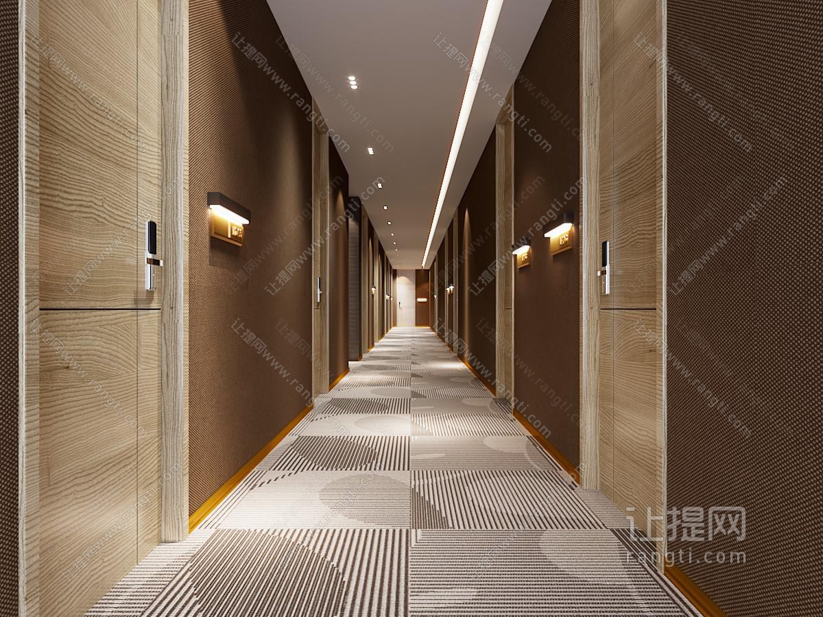 新中式酒店客房走廊过道