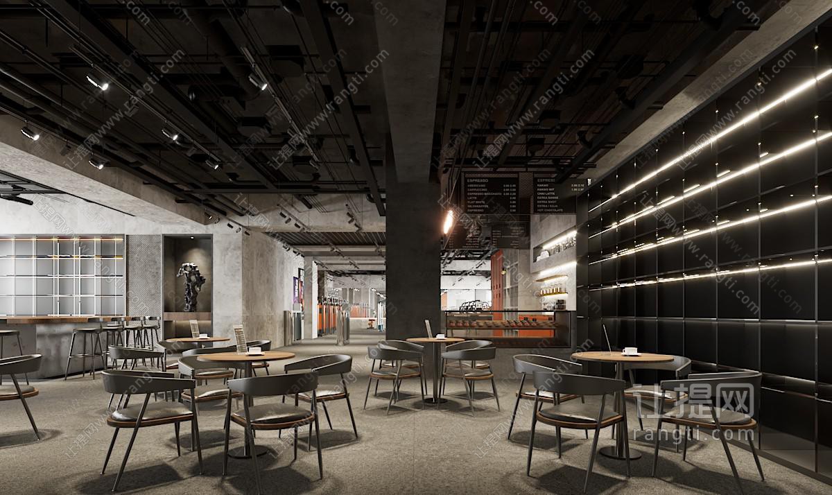 工业风loft饭店餐馆就餐区