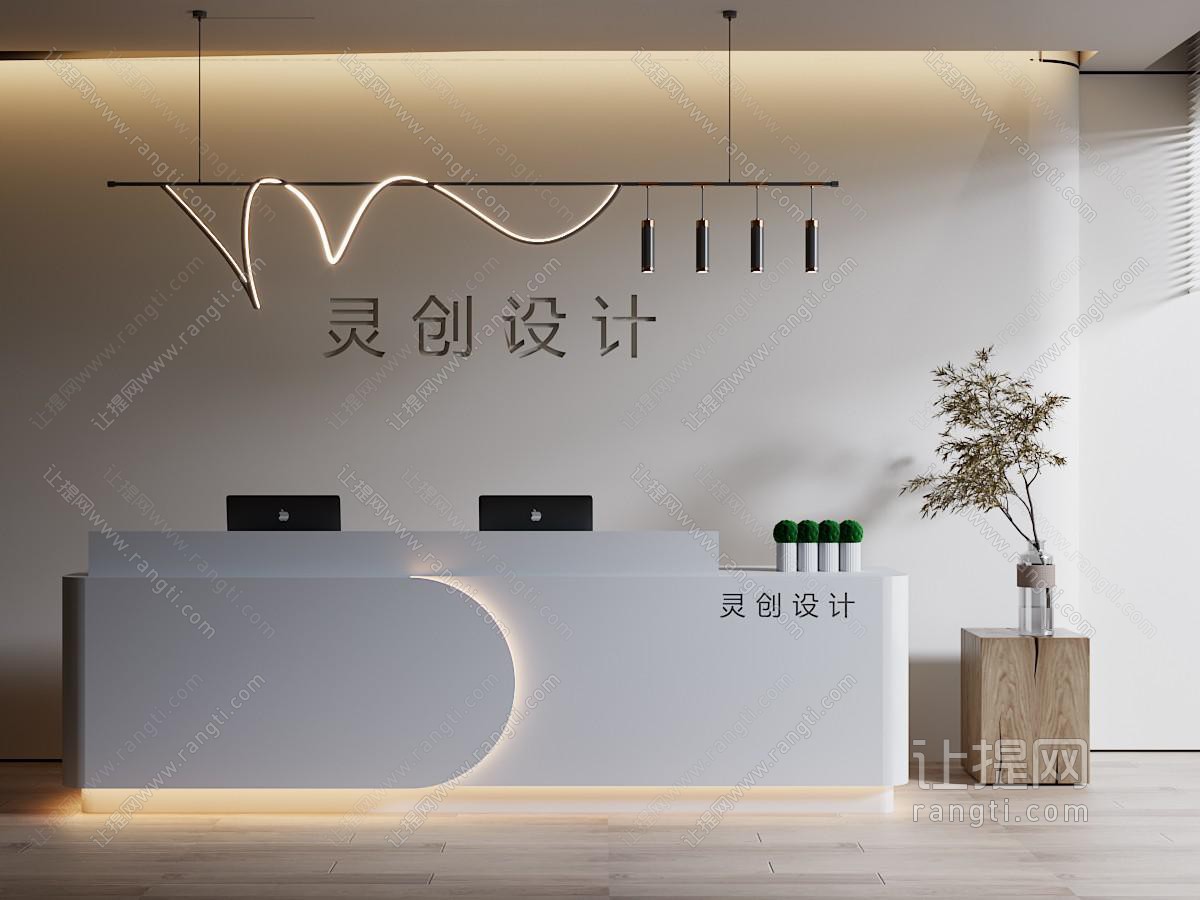 现代公司大厅前台接待
