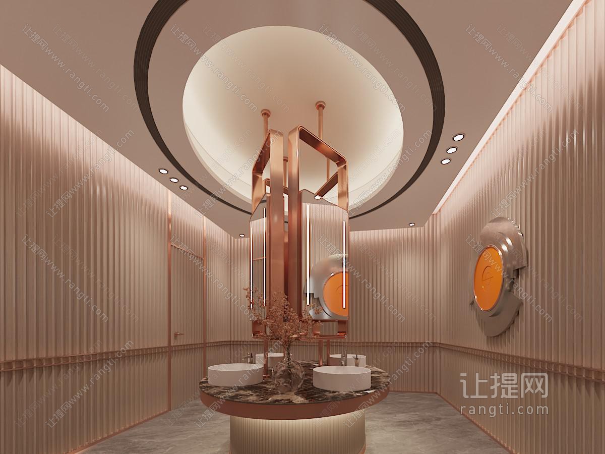 现代轻奢洗手间 公共卫生间