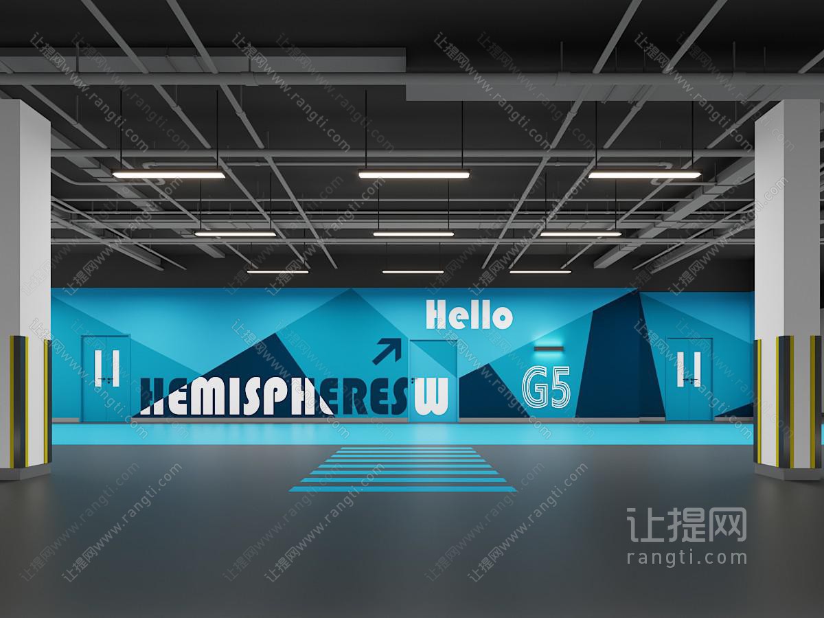 工业风loft展厅 文化墙
