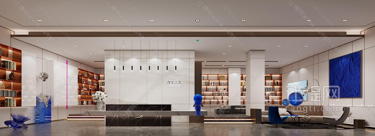 现代酒店大堂前台接待区
