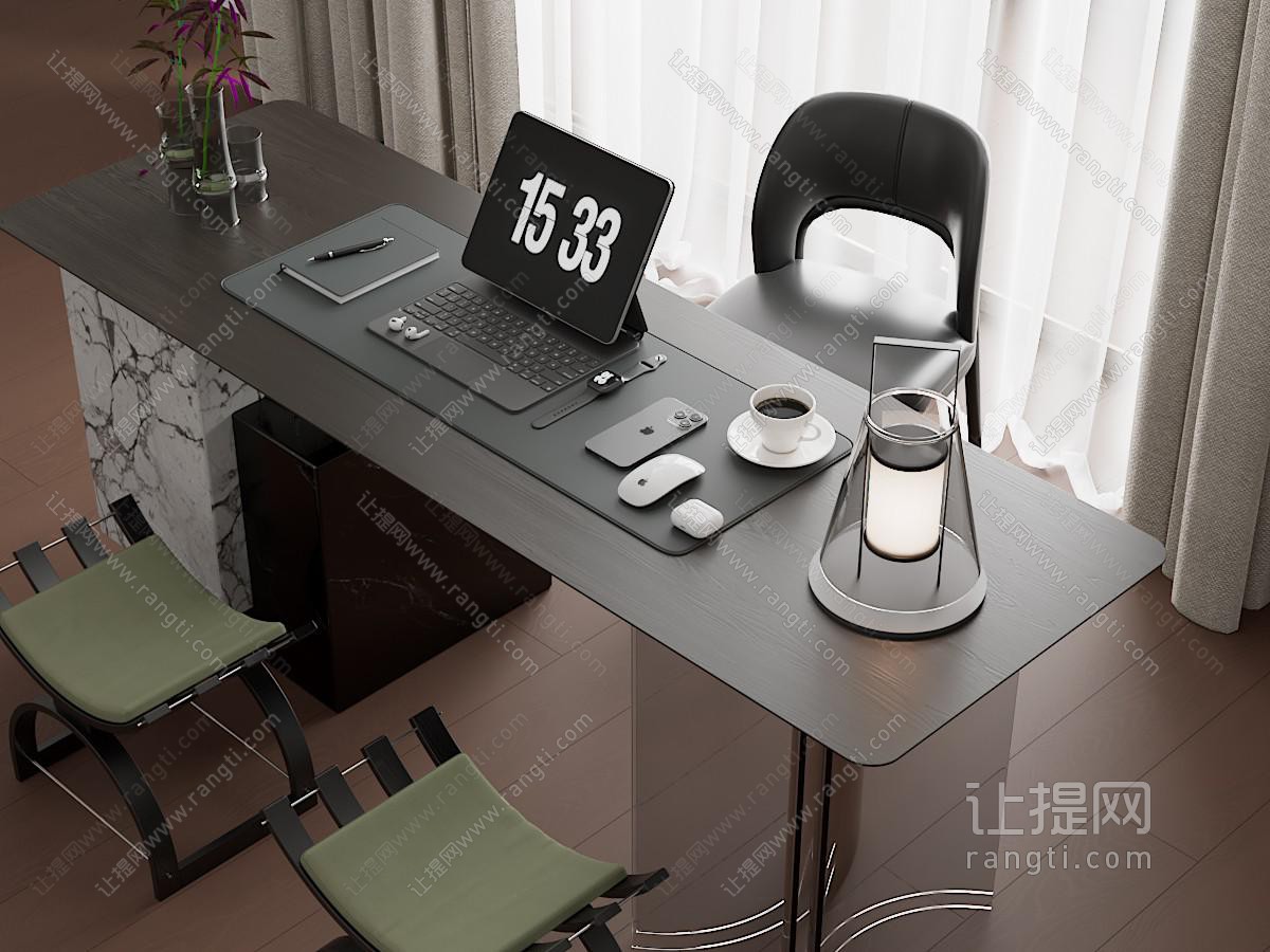 现代书桌椅组合