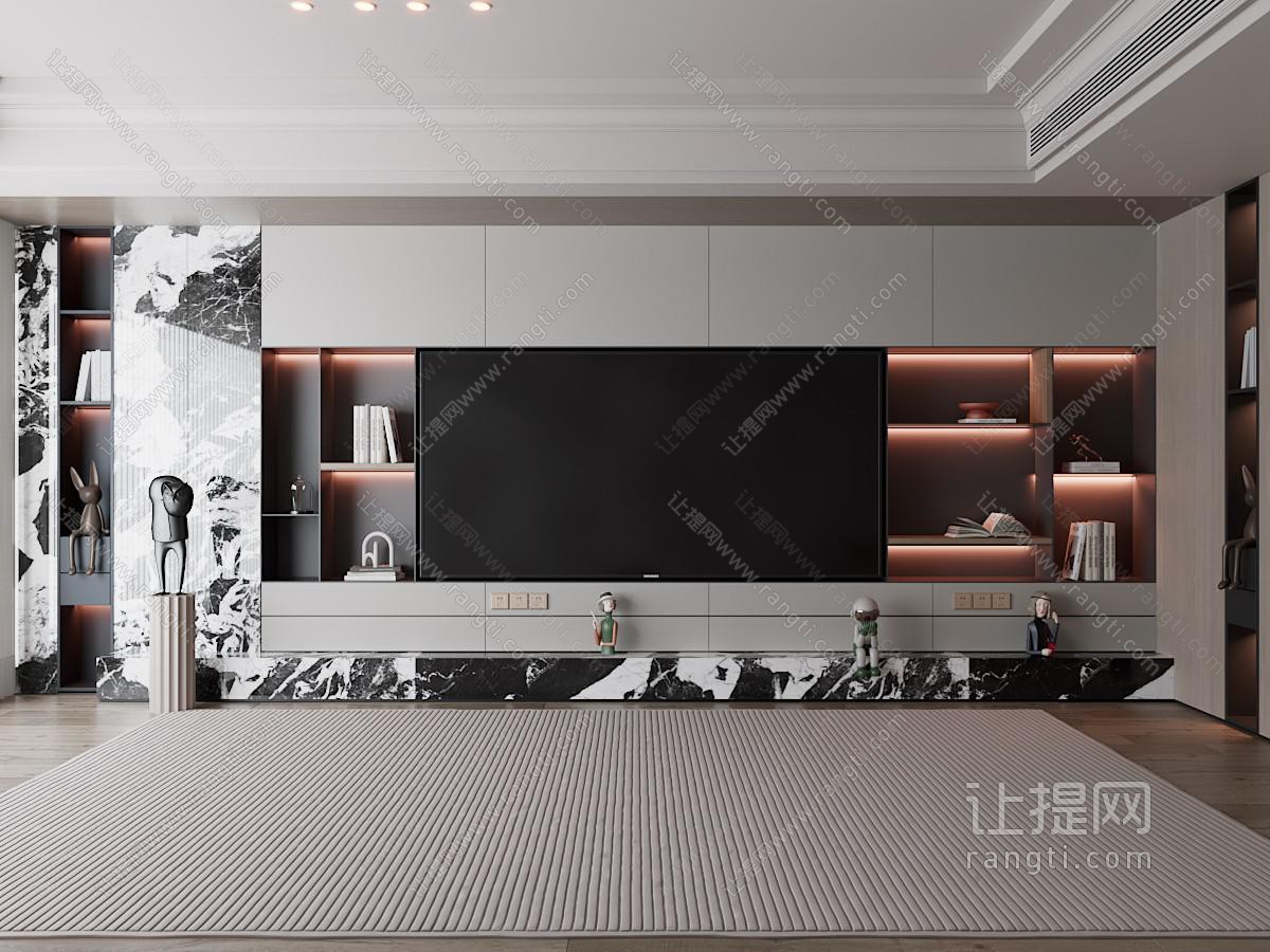 现代客厅电视背景墙