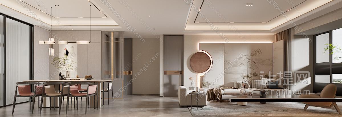 新中式客厅餐厅