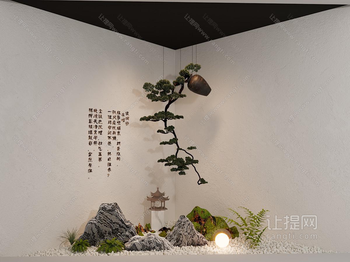 新中式室内景观园艺小品