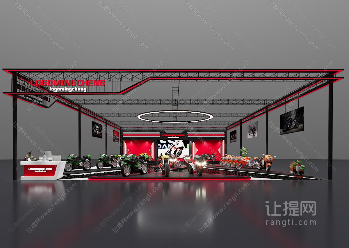 工业风loft摩托车展厅展览
