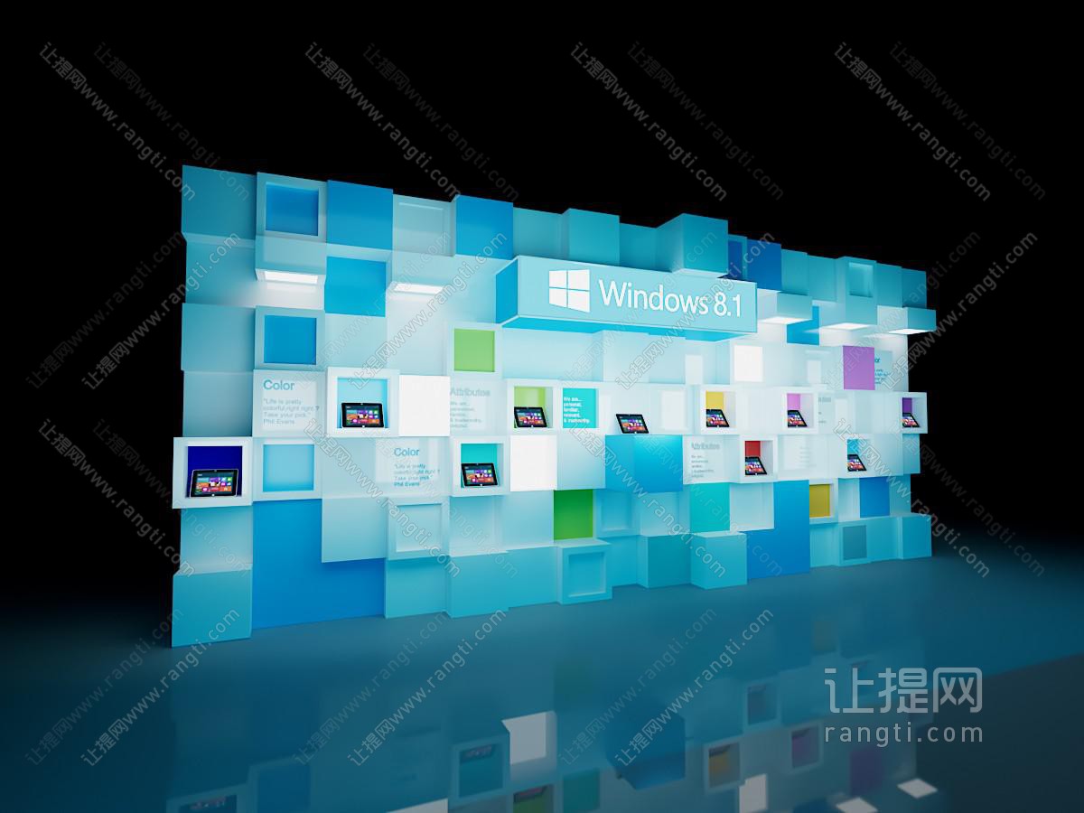 现代科技感展览墙 美陈