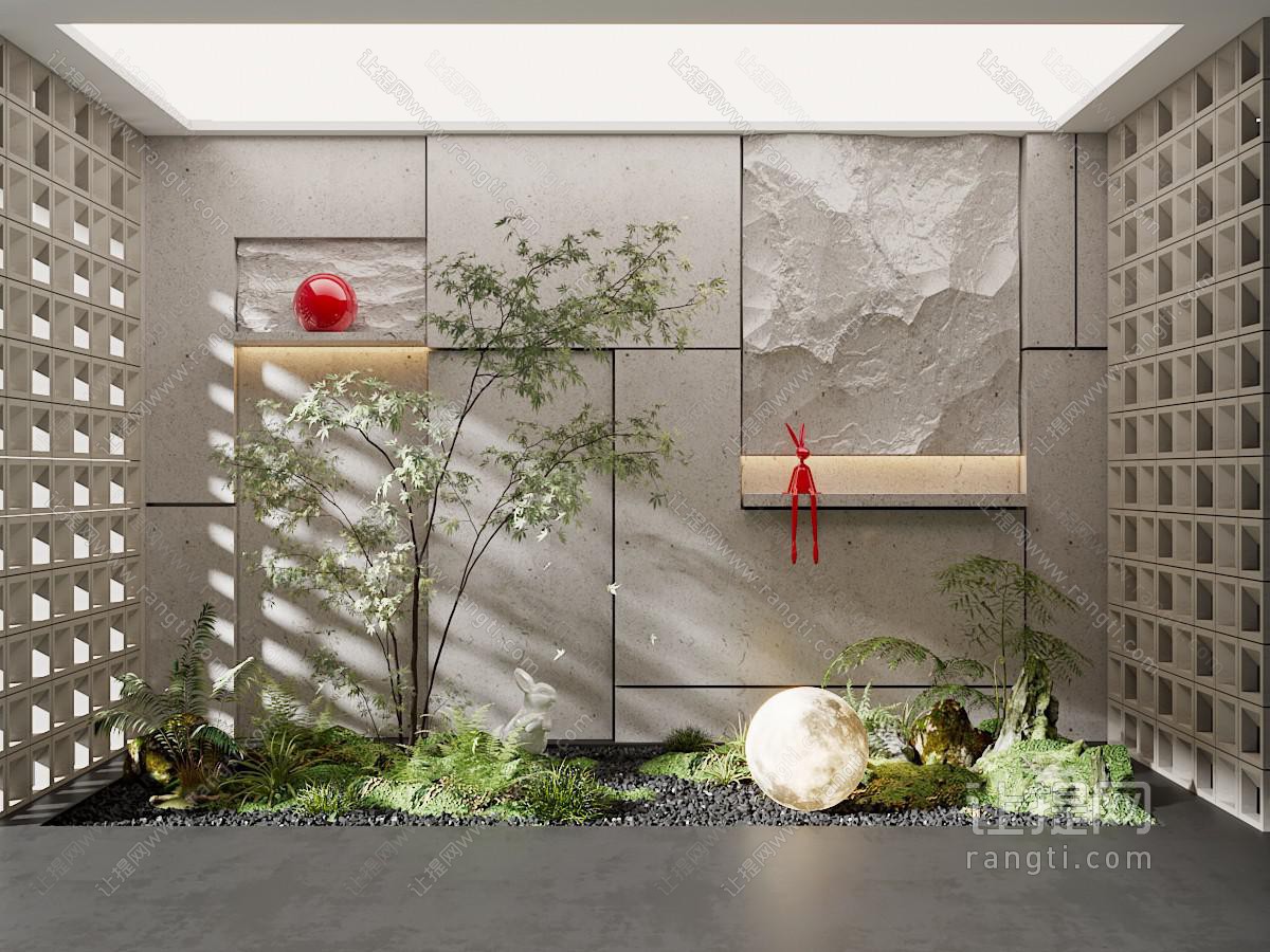 侘寂风室内植物景观园艺小品