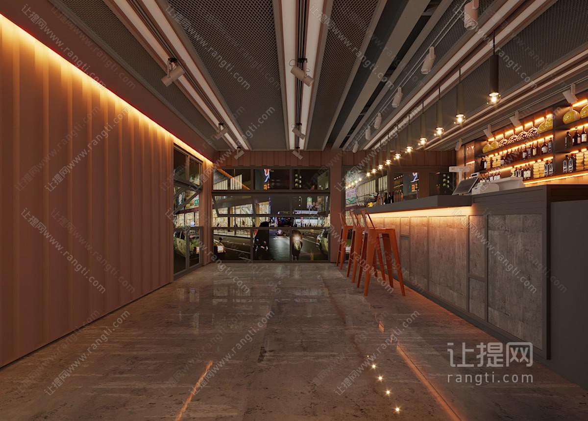 现代饭店餐馆前台收银台