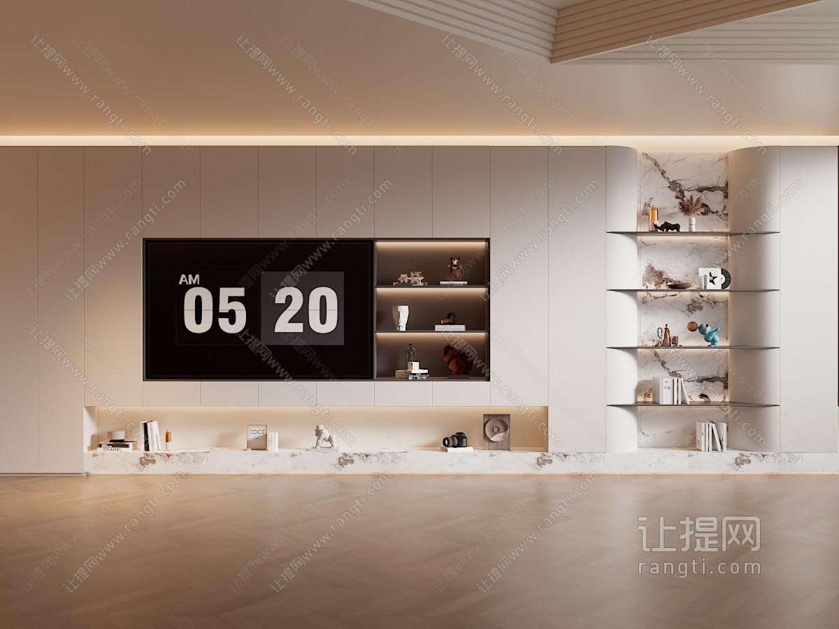 现代客厅电视背景墙