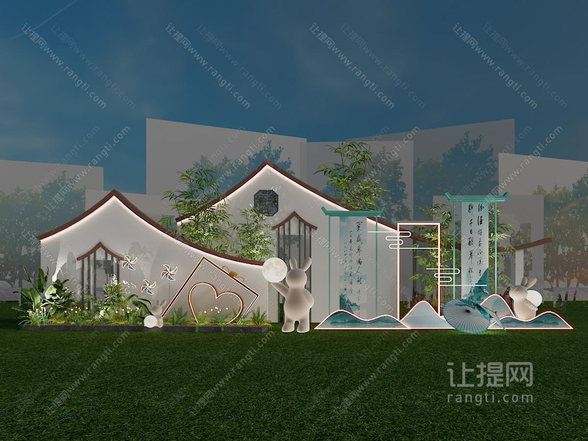 新中式中秋节美陈