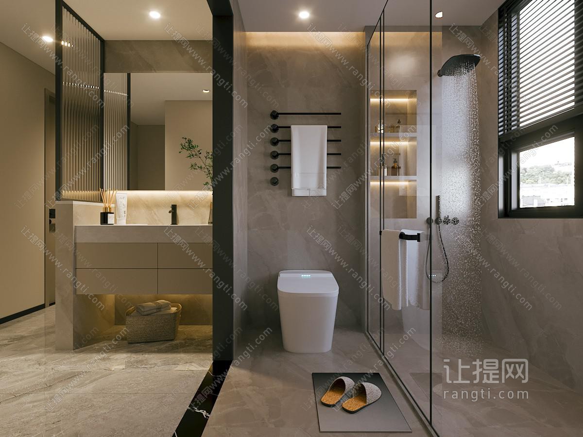 现代卫浴间 洗手间