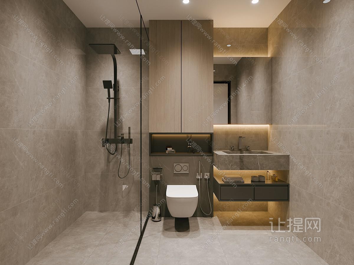 现代卫浴间 洗手间