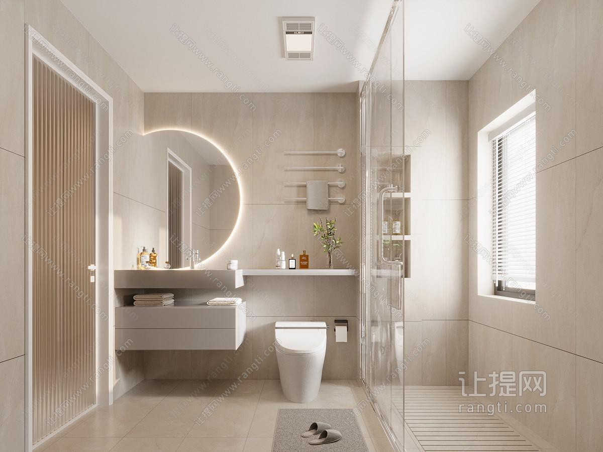 现代奶油风卫浴间 洗手间