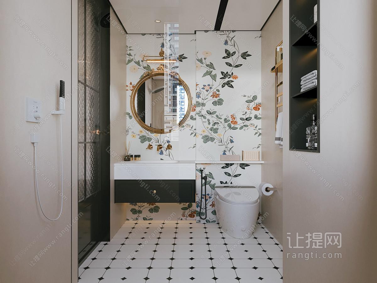 法式轻奢卫浴间 洗手间