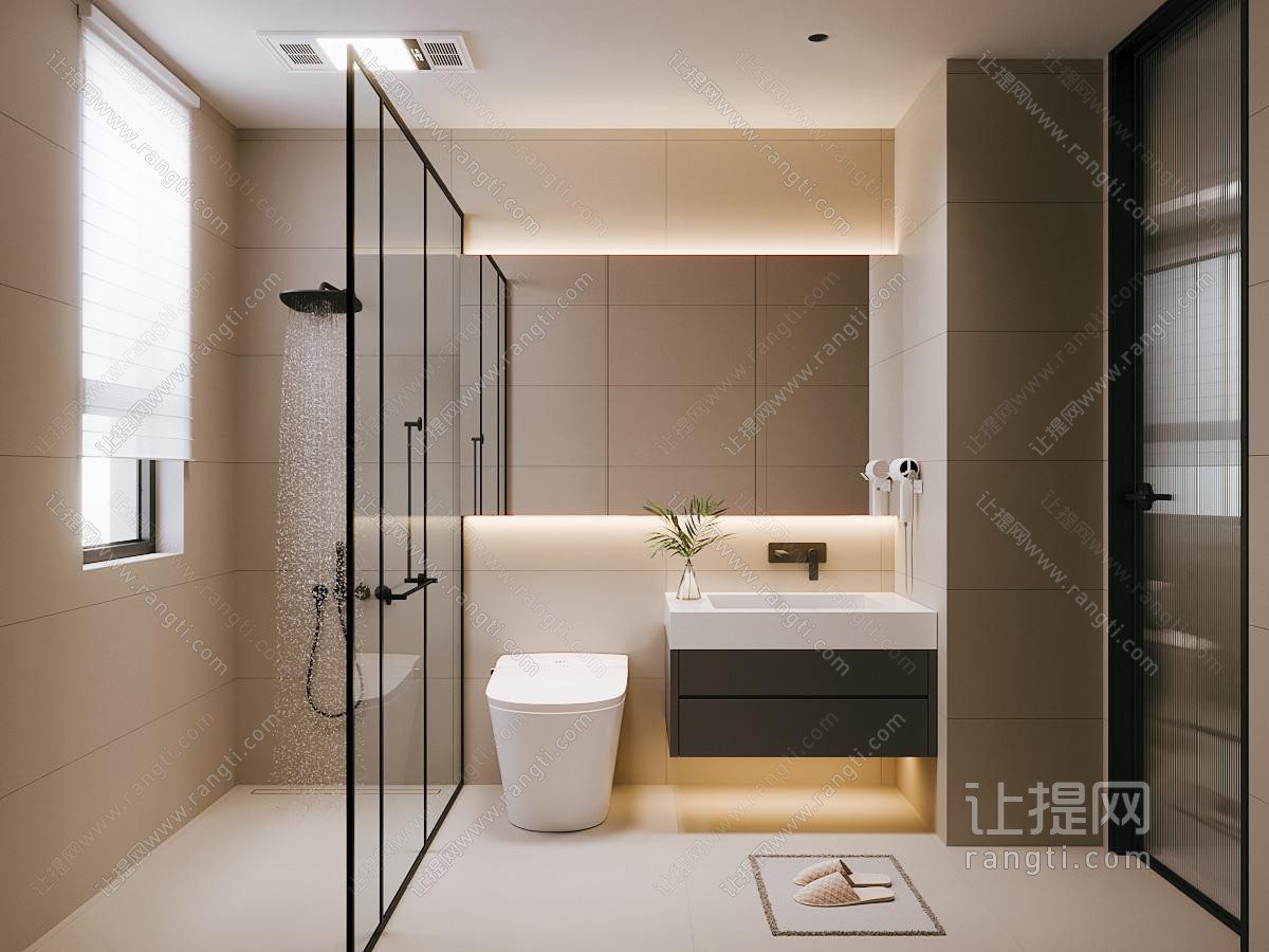 现代卫浴间 洗手间