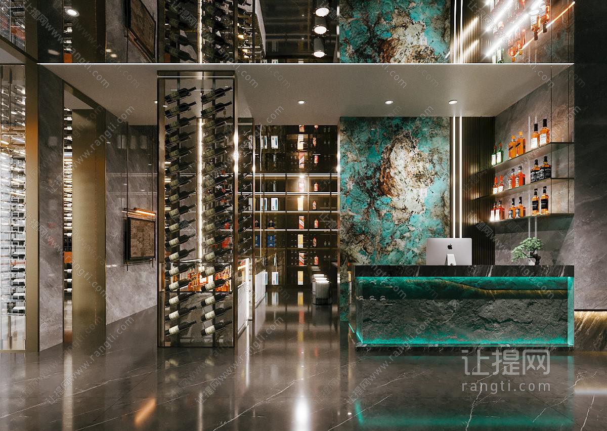 现代酒吧大堂前台接待