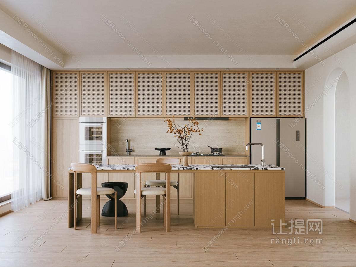 侘寂风开放式厨房 餐厅